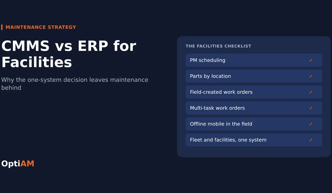 CMMS vs ERP for Facilities: Why the One-System Decision Backfires